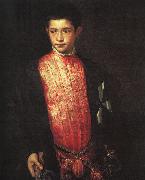 TIZIANO Vecellio Portrait of Ranuccio Farnese ar oil